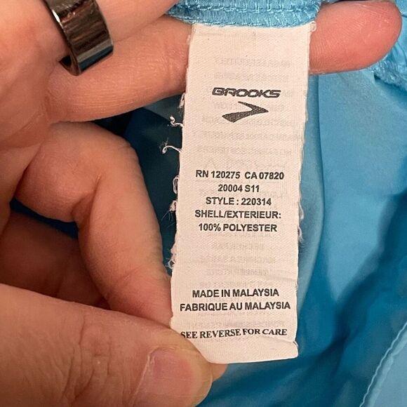Brooks Blue Windbreaker Zip Up Jacket Size XL - Picture 7 of 10